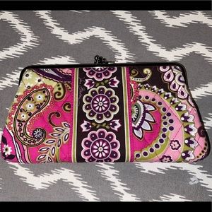 Vera Bradley pink double kiss lock wallet